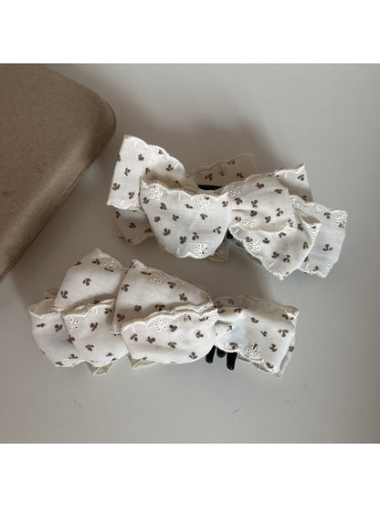 Beau - White Bow Banana Clip