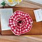 Gifty - Plaid Polyester Fabric Ruffle Edge Scrunchie
