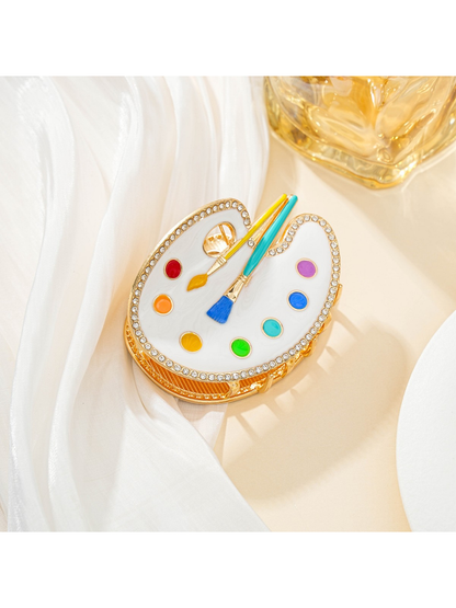 Beau - Alloy Paint Palette Shape Claw Clip