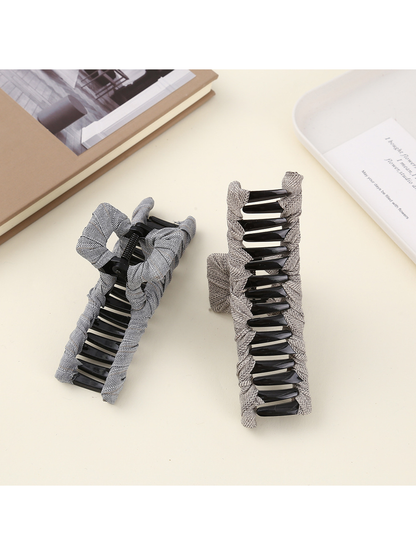 Beau - Pleated Geometric Fabric Claw Hair Clip