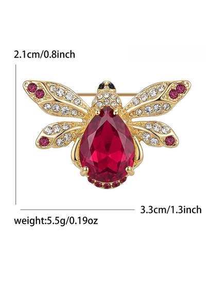 Brovia - Alloy Bee Accent Fashion Brooch Pin Accessory