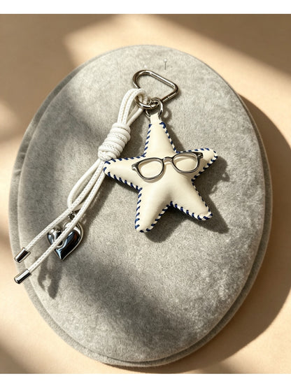 Keypus - Minimalist Artificial Leather Star Keychain