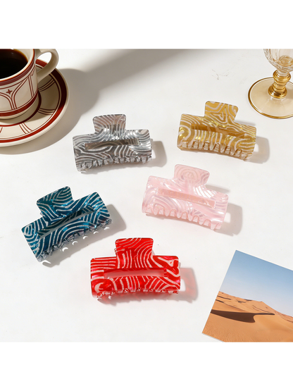 Beau - Rectangular Vintage Style Acrylic Claw Clip