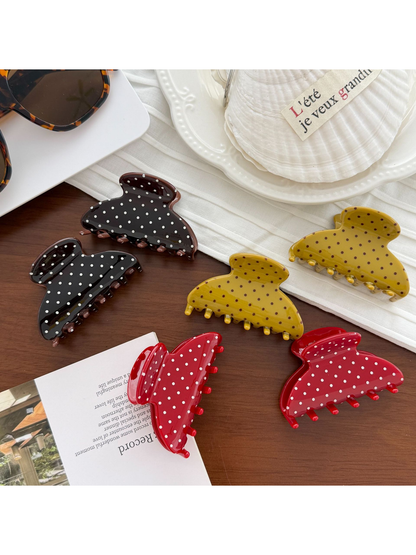 Beau - Vintage Style Polka Dot Hair Claw Clip