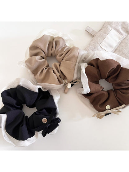 Gifty - Solid Color Bow Fabric Hair Ties