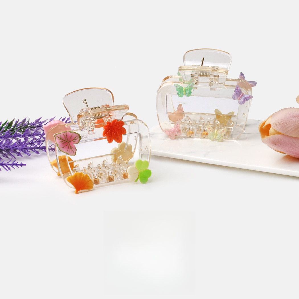 Beau - Clear Butterfly Detail PC Hair Styling Claw Clip