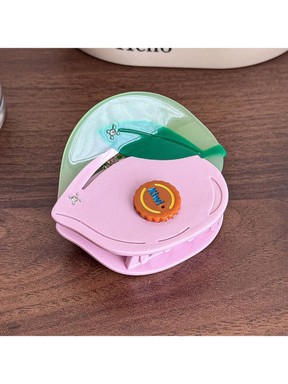 Beau - Peach Shaped Hair Claw Clip Acetate Material