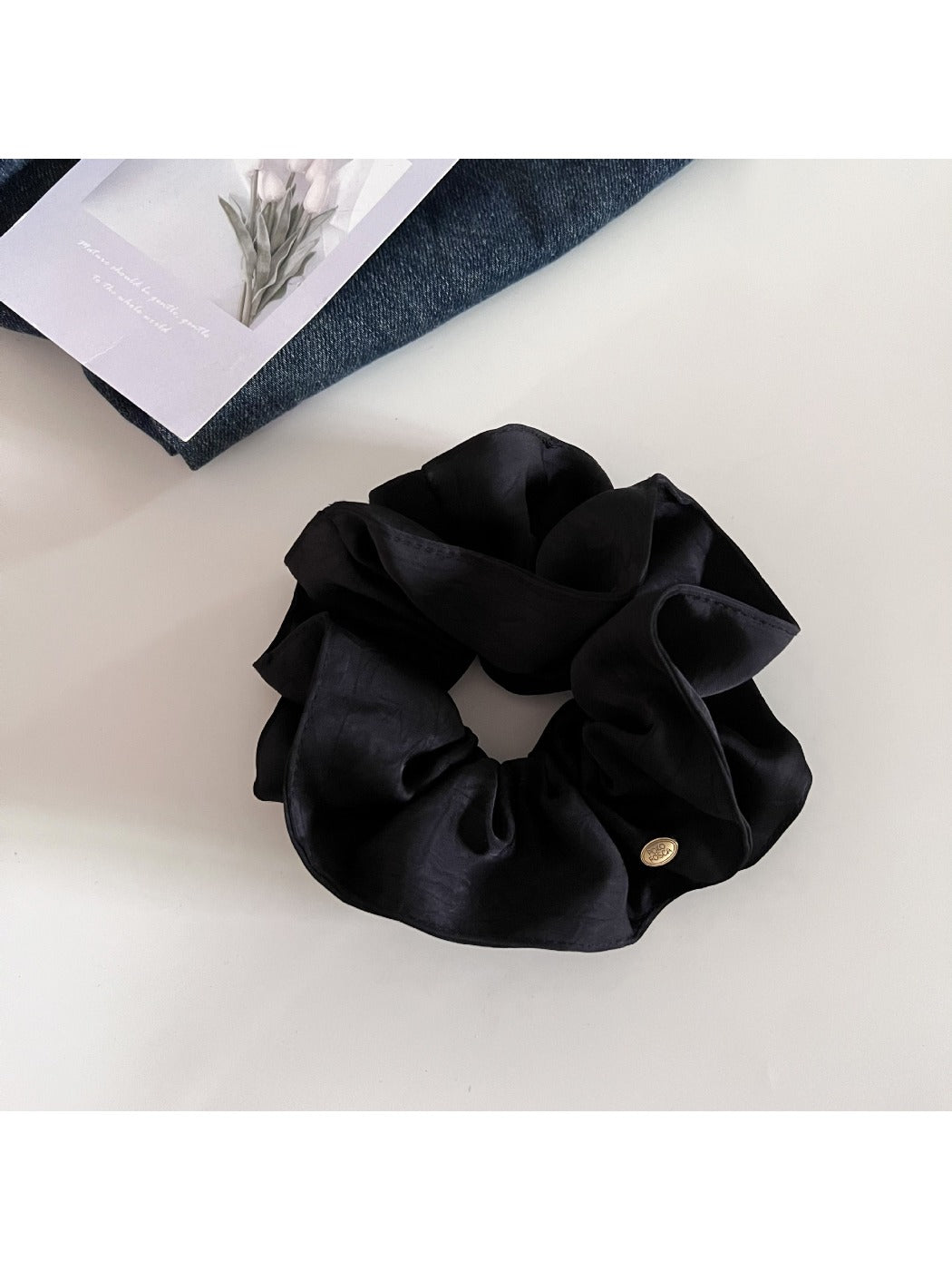 Gifty - Textured Satin Spiral-Shaped Hair Tie
