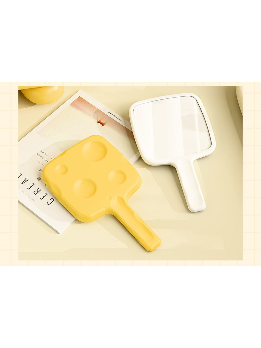 Mirroray - Cute Handheld Cheese Makeup Mirror