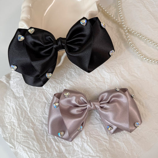 Beau - Rhinestone Bow Decorative Hair Clip