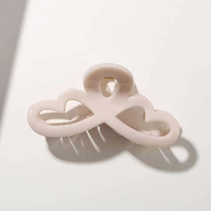 Beau - Double Heart Hollow Openwork PS Claw Clip
