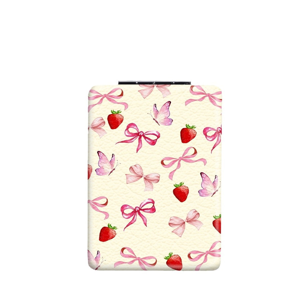 Mirroray - Foldable Bow Print Portable Makeup Mirror