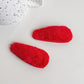 Beau - Soft Red Plush Star Shape Hair Clip Set