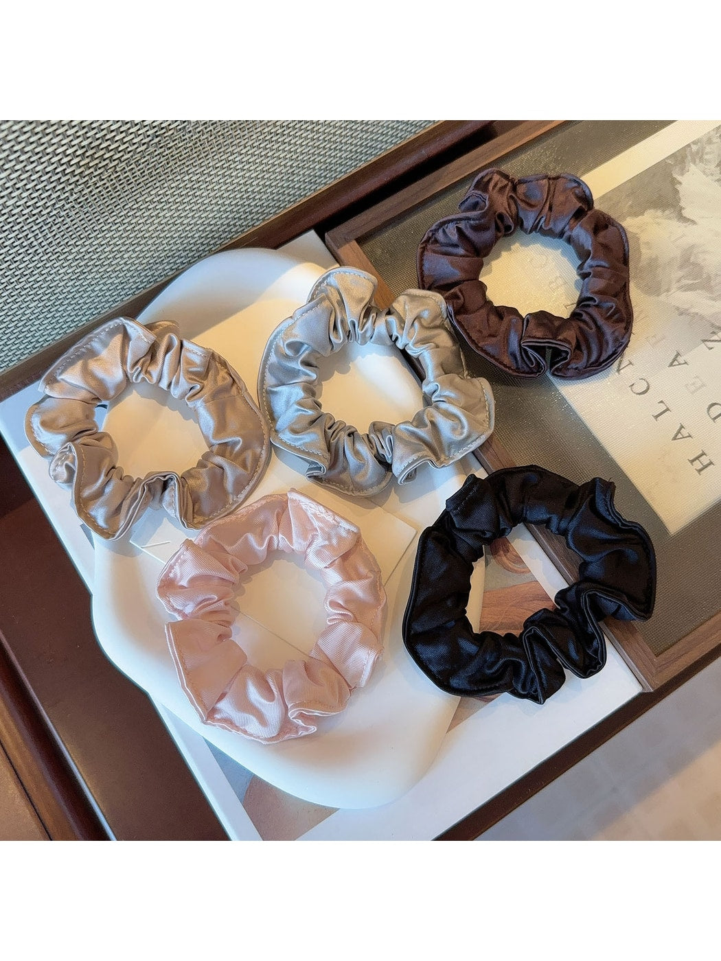 Gifty - Satin Finish Ruffle Fabric Scrunchie