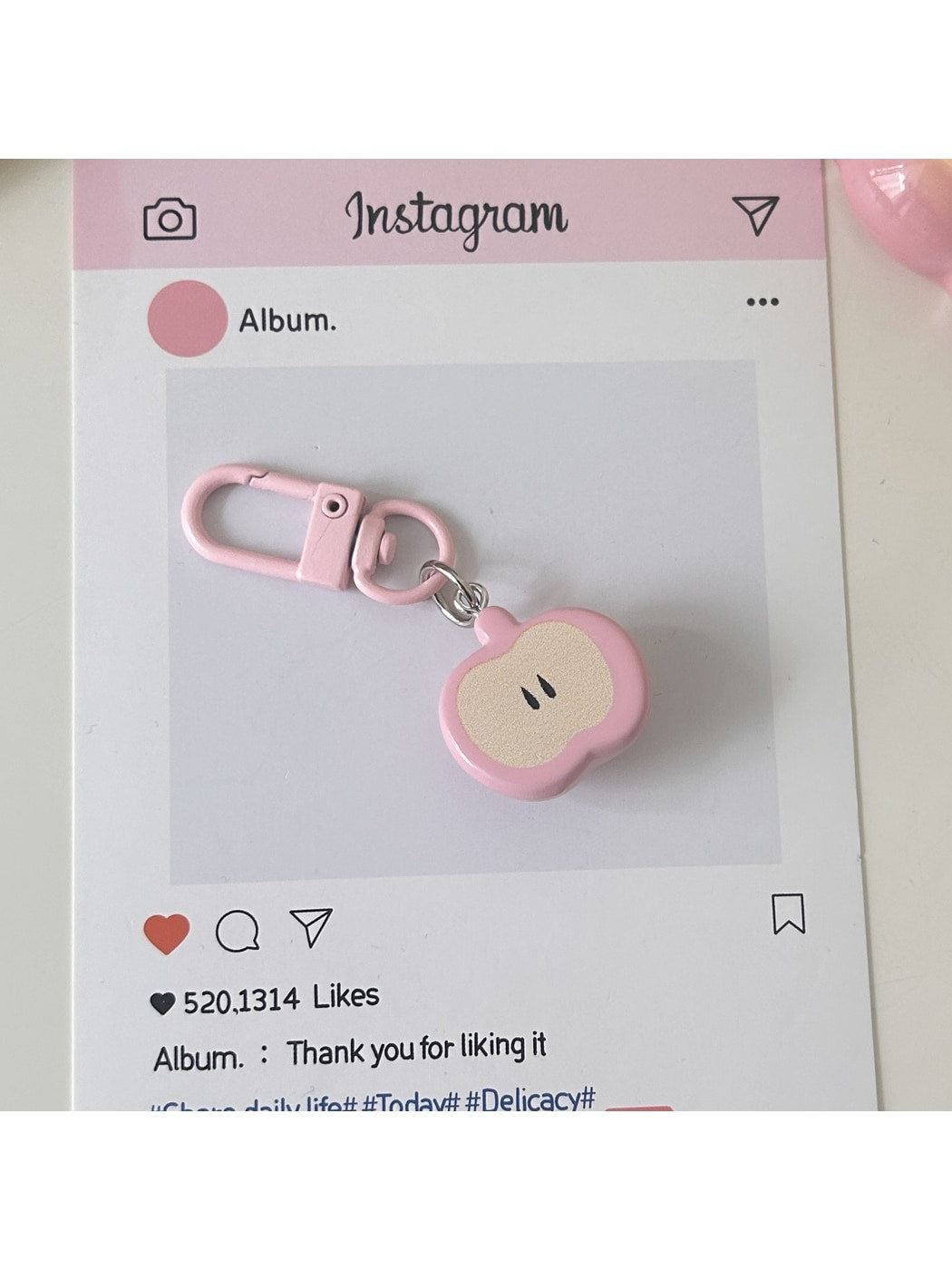 Keypus - Cute Half Apple Bag Charm Keychain Accessory