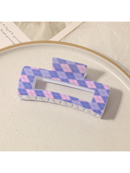 Beau - Openwork Grid Pattern Square Claw Clip