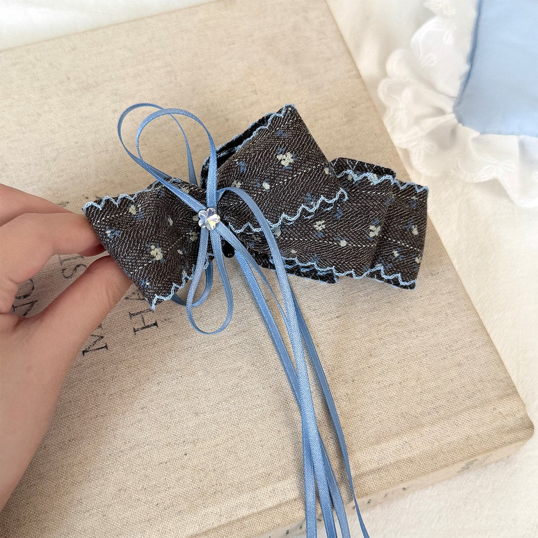 Beau - Layered Bow Ribbon Accent Hair Styling Banana Clip