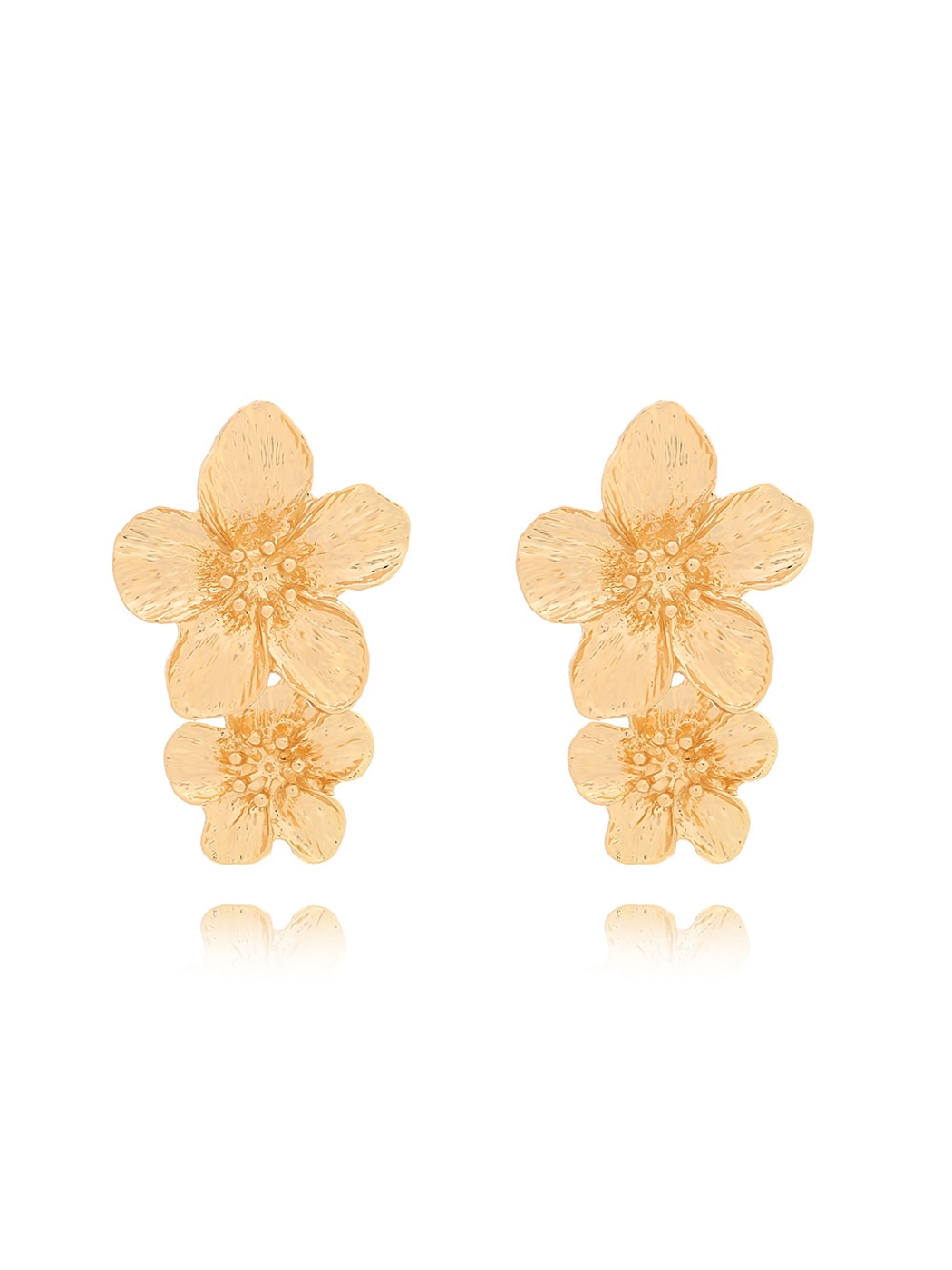 Earedge - Vintage Style Double Flower Dangle Earrings