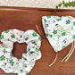 Gifty - Clover Print Floral Polyester Fabric Scrunchie
