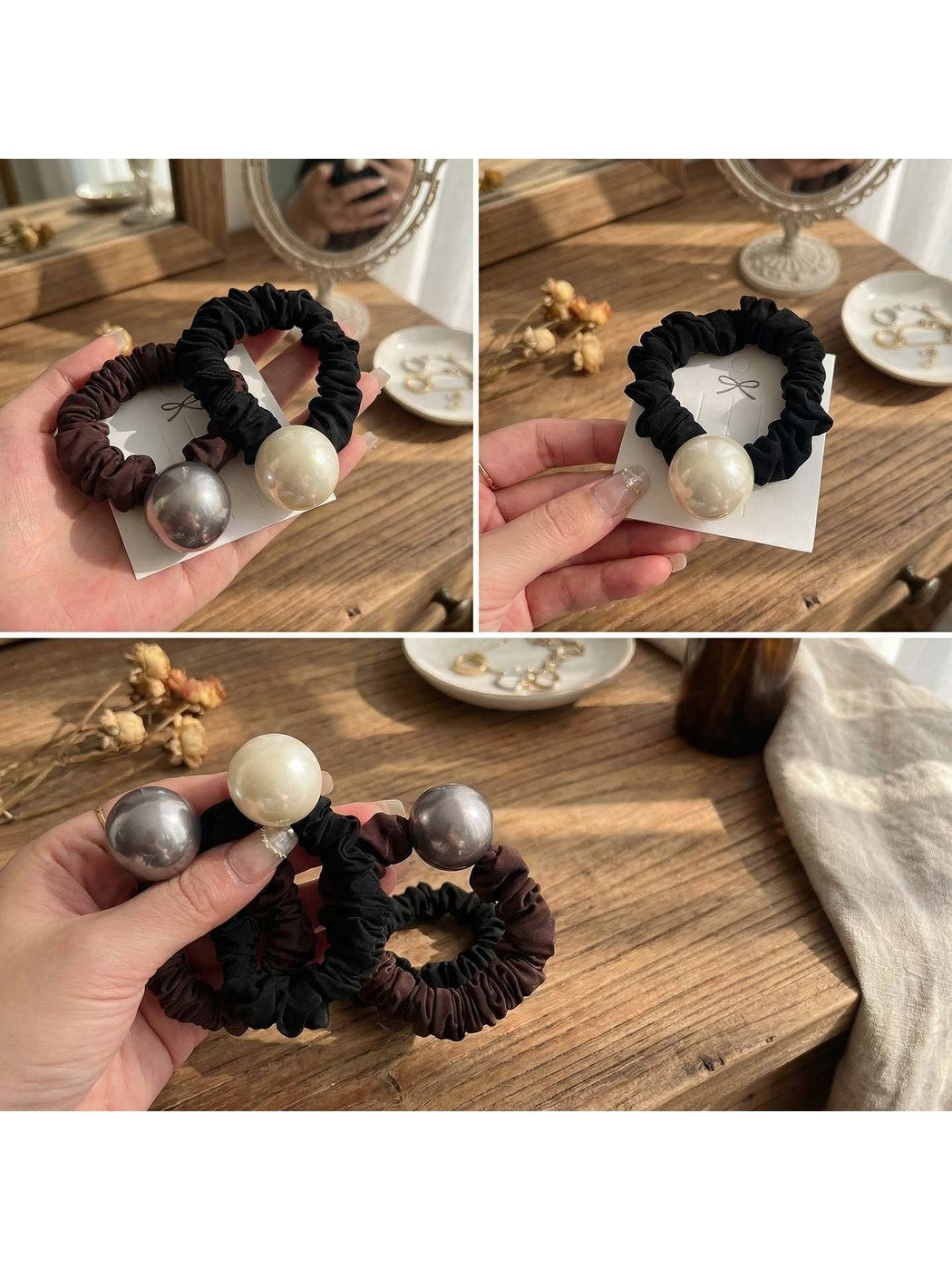 Gifty - Minimal Round Accent Polyester Scrunchie