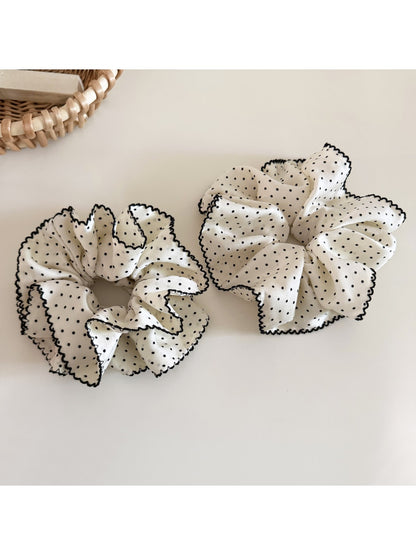Gifty - Ruffled Polka Dot Scalloped Edge Scrunchie
