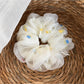 Gifty - Mesh Embroidered Polka Dot Ruffled Scrunchie