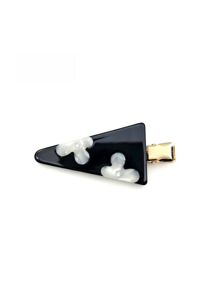 Beau - Glossy Acetate Floral Triangle Hair Clip