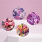 Mirroray - Round Floral Print Portable Folding Makeup Mirror