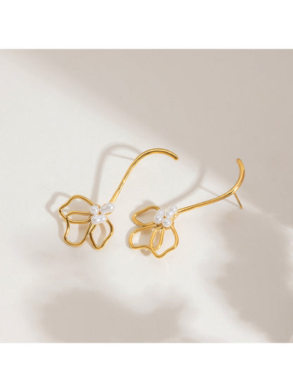Earedge - Lily Inspired Linear Openwork Earrings
