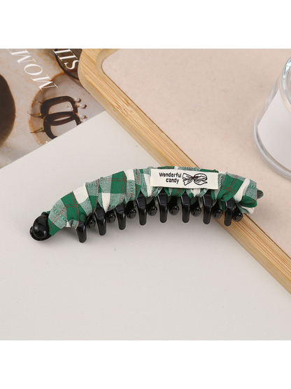 Beau - Retro Plaid Curved Hair Styling Banana Clip