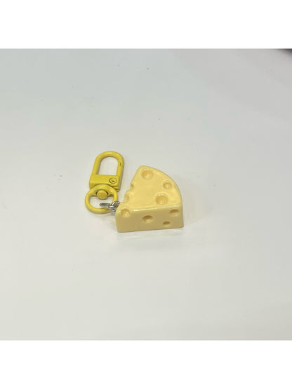 Keypus - Cute Cheese Shaped Bag Charm Alloy Keychain