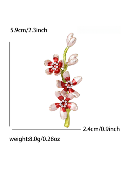 Brovia - Elegant Floral Oil Drop Alloy Brooch