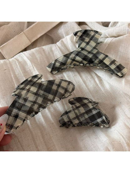 Beau - Black Striped Hair Claw Clip