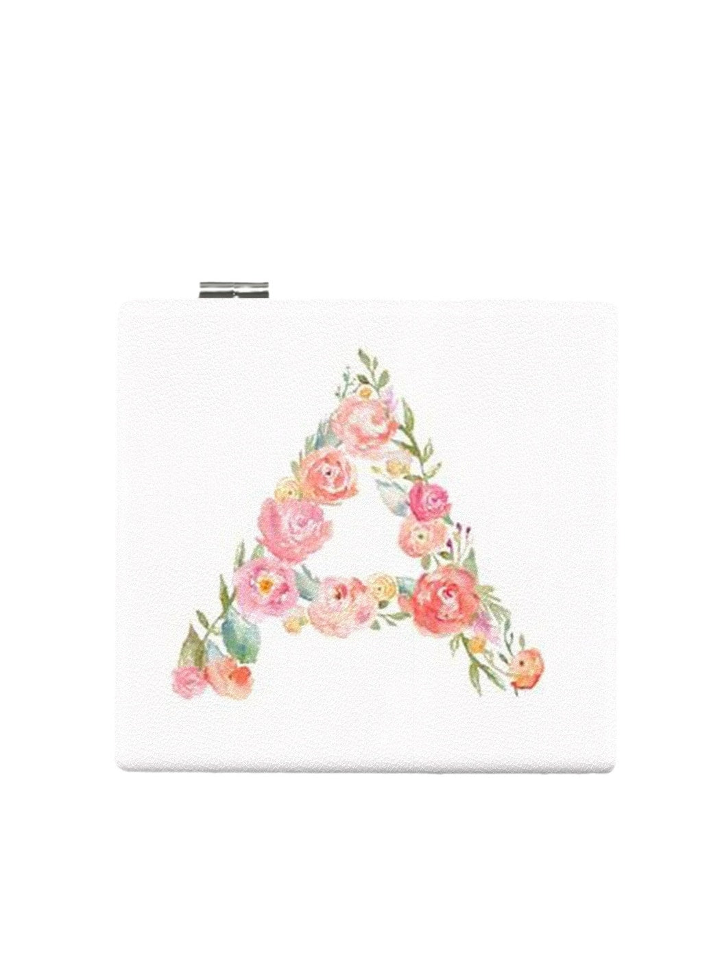 Mirroray - Elegant Floral Letter Print Compact Mirror