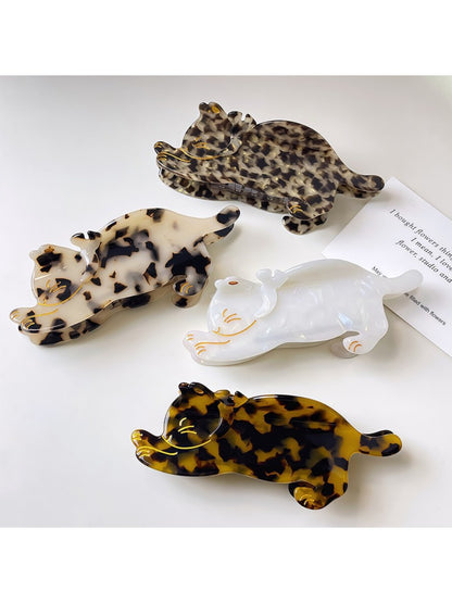 Beau - Jumping Cat Shaped Acetate Hair Clip