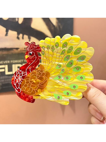Beau - Peacock Acetate Hair Clip