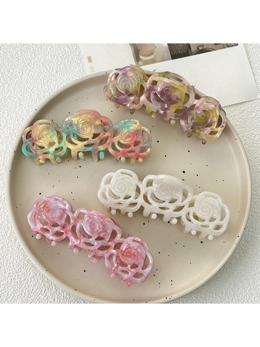 Beau - Pretty Rose Shaped Acetate Hair Clip