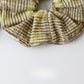 Gifty - Ruched Striped Ruffle Fabric Scrunchie