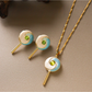 Earedge - Round Candy Design Oil Drip Stud Earrings