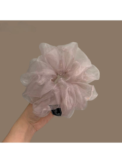 Gifty - Sheer Mesh Floral Look Polyester Scrunchie