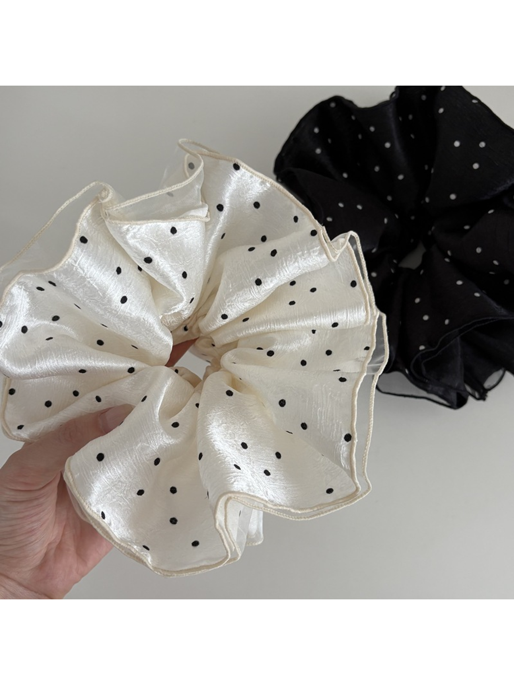 Gifty - Polka Dot Double Layer Large Scrunchie