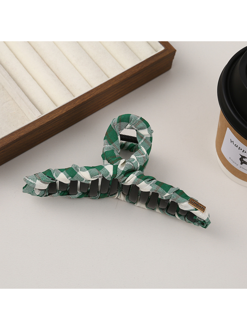 Beau - Plaid Fabric Bow Shape Claw Hair Clip