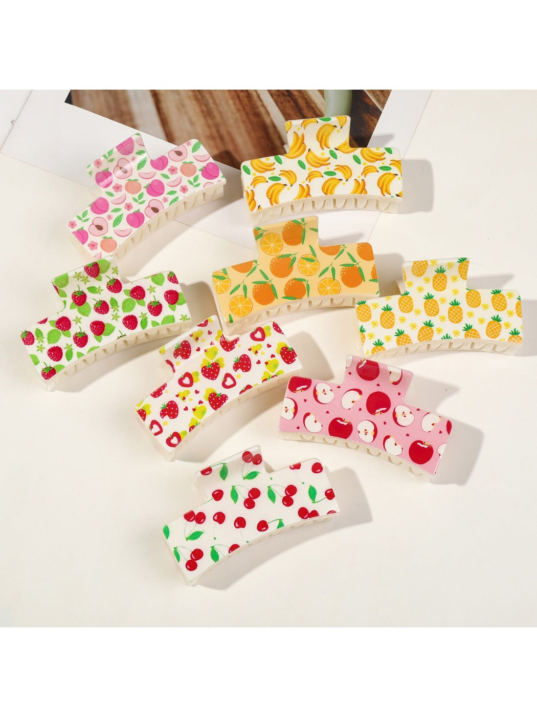 Beau - Large Fruit Themed Shark Hair Clip