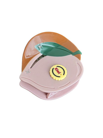 Beau - Peach Shaped Hair Claw Clip Acetate Material
