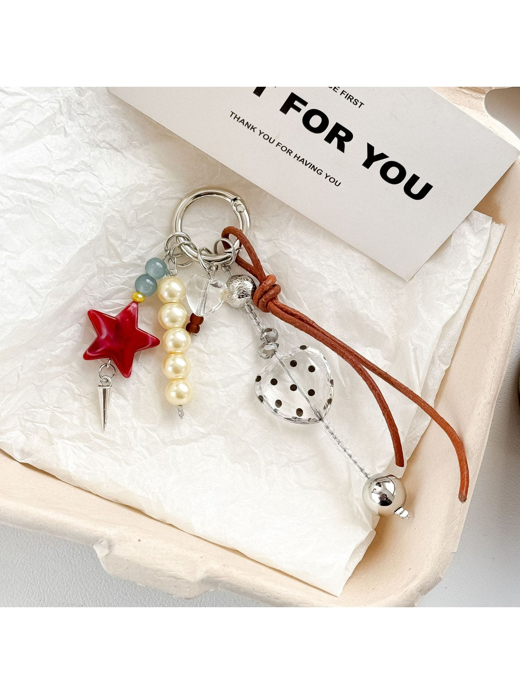 Keypus - Decorative Beaded Star Bag Charm Keychain