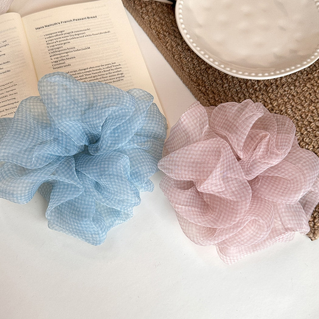Gifty - Sweet Checked Print Pastel Scrunchie