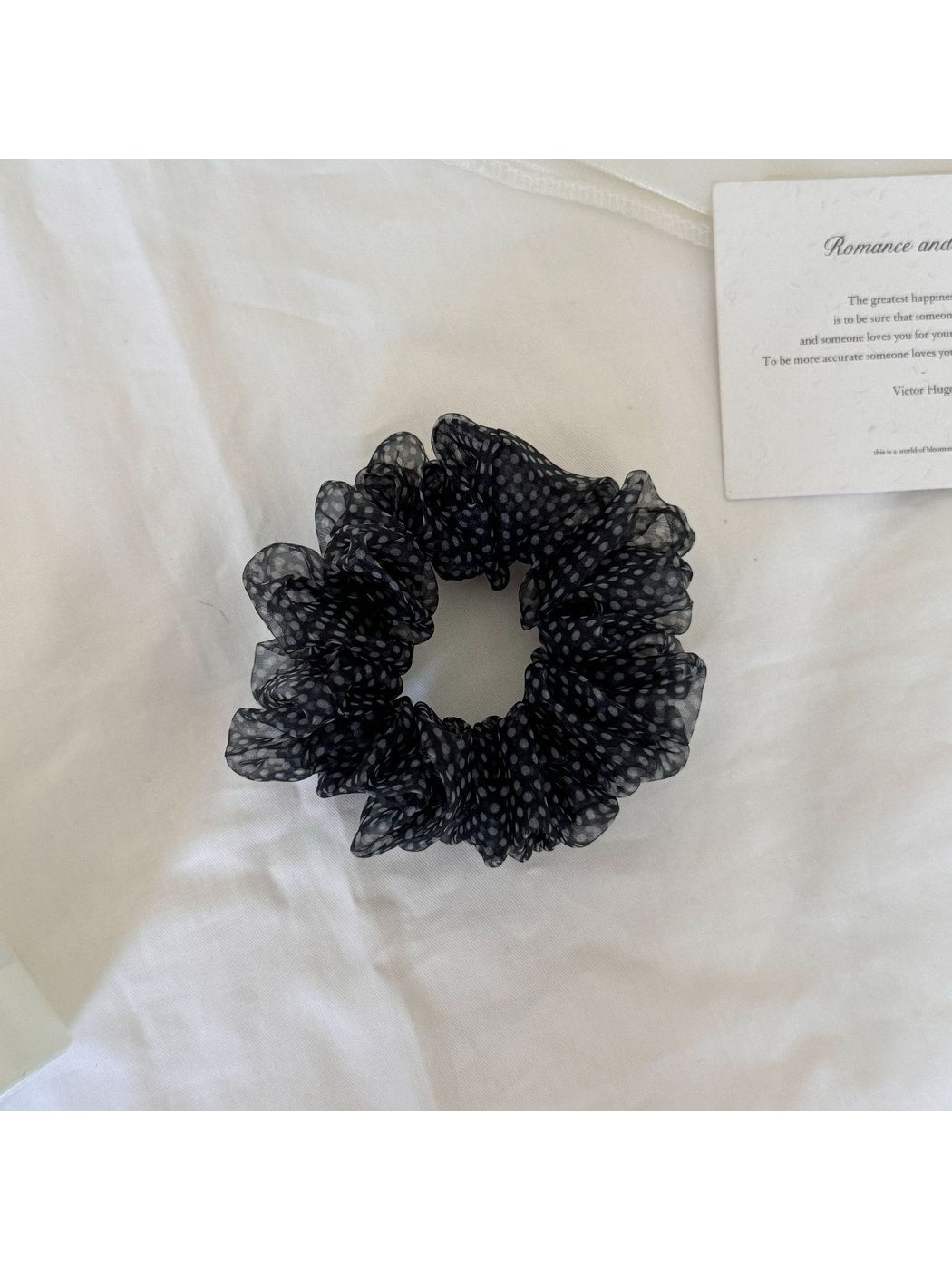 Gifty - Polka Dot Mesh Polyester High Elastic Hair Tie