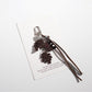 Keypus leaf shaped keychain held in hand showing size and texture
