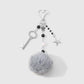 Keypus - Y2K Fuzz Ball and Cross Design Keychain