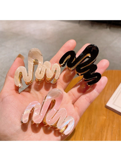 Beau - Elegant Wave Patterned Hair Claw Clip